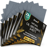 ZOROM'S bamboo-charcoal blotting sheets in a dispenser for quick, mess-free touch-ups.
