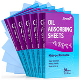 ZOROM'S blotting sheets in a dispensing dispenser for quick touch-ups.