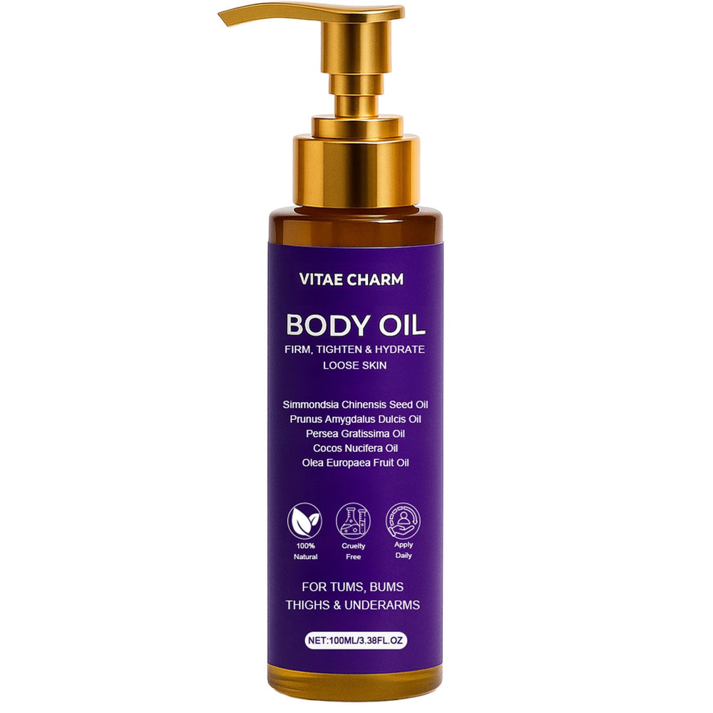 Zotreval Vitae Charm Body Oil bottle front, ready for daily hydration and subtle firming.