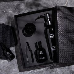 ZOUSZ beard shampoo lather during application showing beard-softening effect