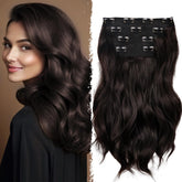 ZQIAN BEAUTY 14-inch dark brown wavy hair extensions add length and volume