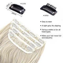 ZQIAN BEAUTY blonde clip-in extensions 5-inch weft with 2 clips for easy styling.