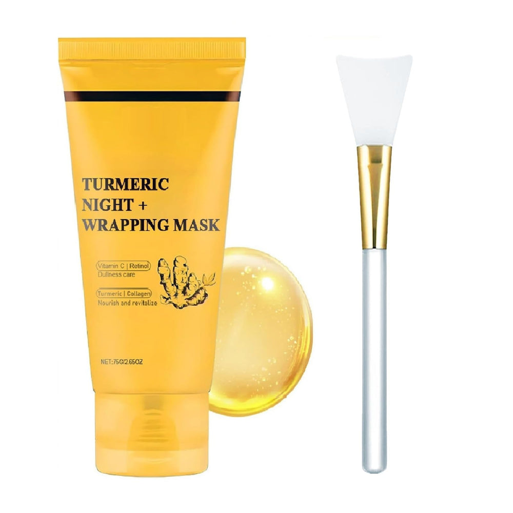 ZTSGU Turmeric Kojic Mask with brush for overnight hydration and gentle firming.