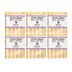 Zum Indigo Goat's Milk Soap Bar with almond scent displayed in six-pack packaging