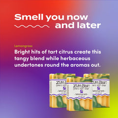 Zum Indigo Wild lemongrass soap unwrapped reveals natural ingredients