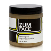 Zum Indigo Wild Face Sugar Scrub packaging shows eco-friendly materials for at-home spa vibes