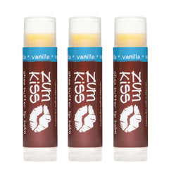 Zum Kiss Stick vanilla lip balm with organic beeswax for smooth lips.