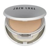 Zuzu Luxe Dual Powder Foundation D-7 compact close-up for shine control.