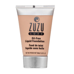 Zuzu Luxe Oil Free Liquid Foundation L-14 bottle showing lightweight formula for all-day wear
