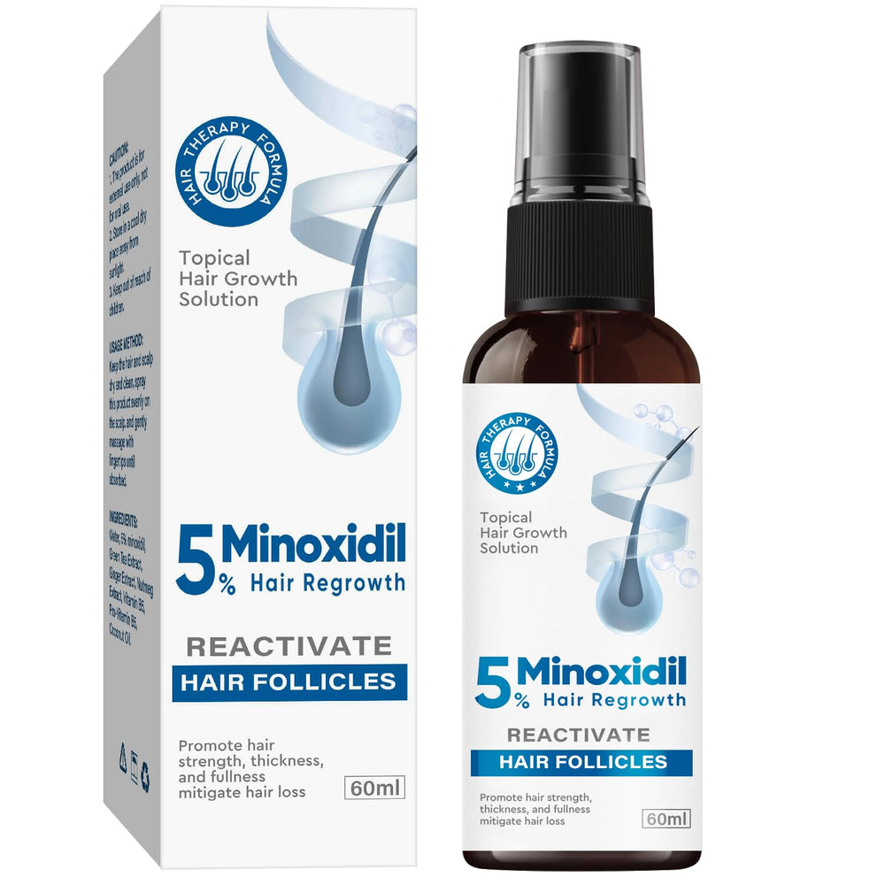 ZVBZVB Minoxidil 5% bottle pour for easy daily application on thinning areas.