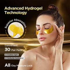 Open box reveals ZZILME 24k Gold Under Eye Patches and the 60-piece kit.