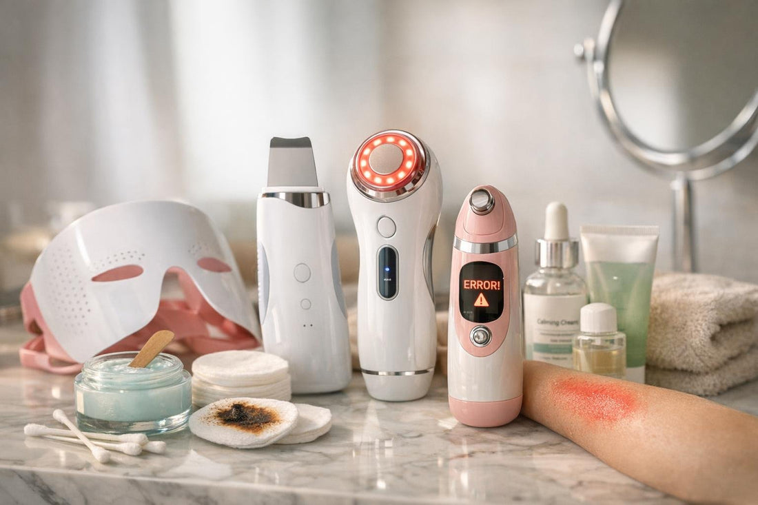 Acne clearing devices and troubleshooting guide