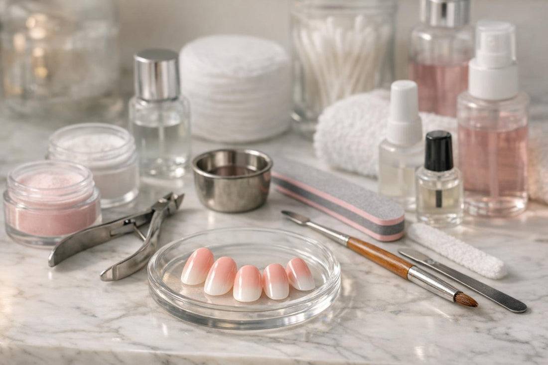 Acrylic false nail kit tools, finished press-on nails