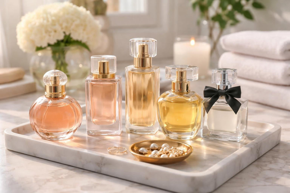 Affordable women’s cologne bottles arranged for everyday wear