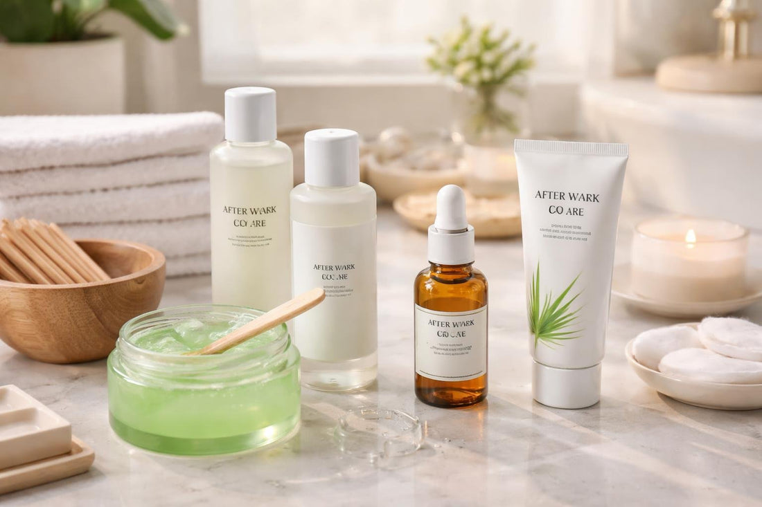 After-wax skincare routine for sensitive reddened skin