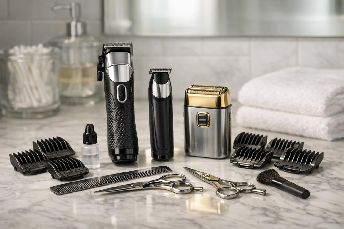 Hair clippers with guards for fades and beard lineups