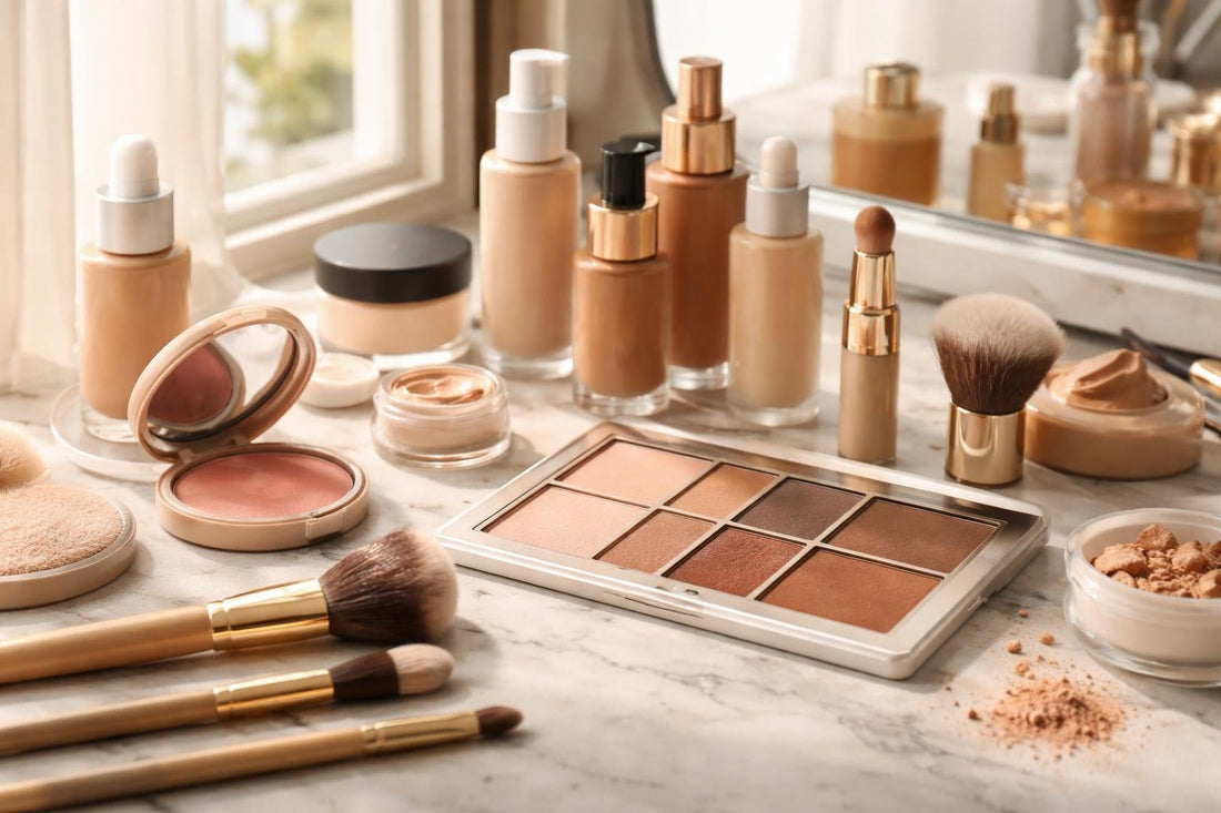 Makeup shades and brushes for Alberta skin tone matching