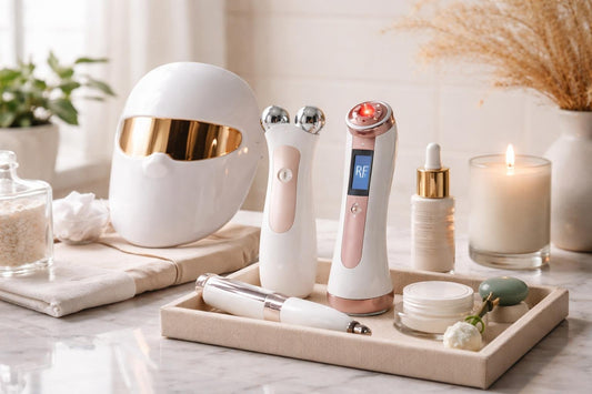 At-home anti-aging device routine for smoother-looking skin