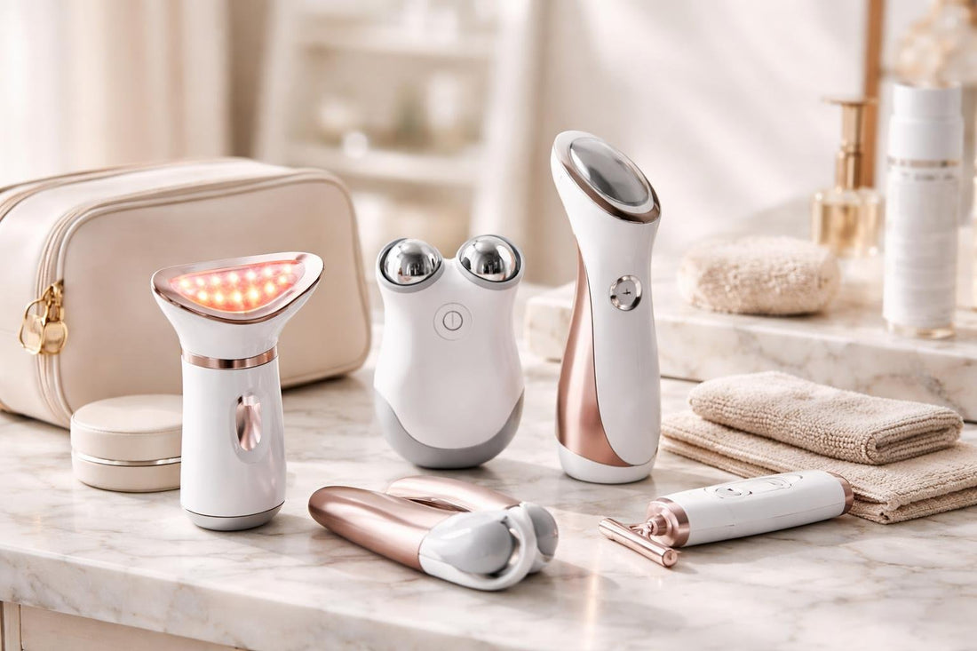 Travel-friendly anti-aging devices and compact massagers