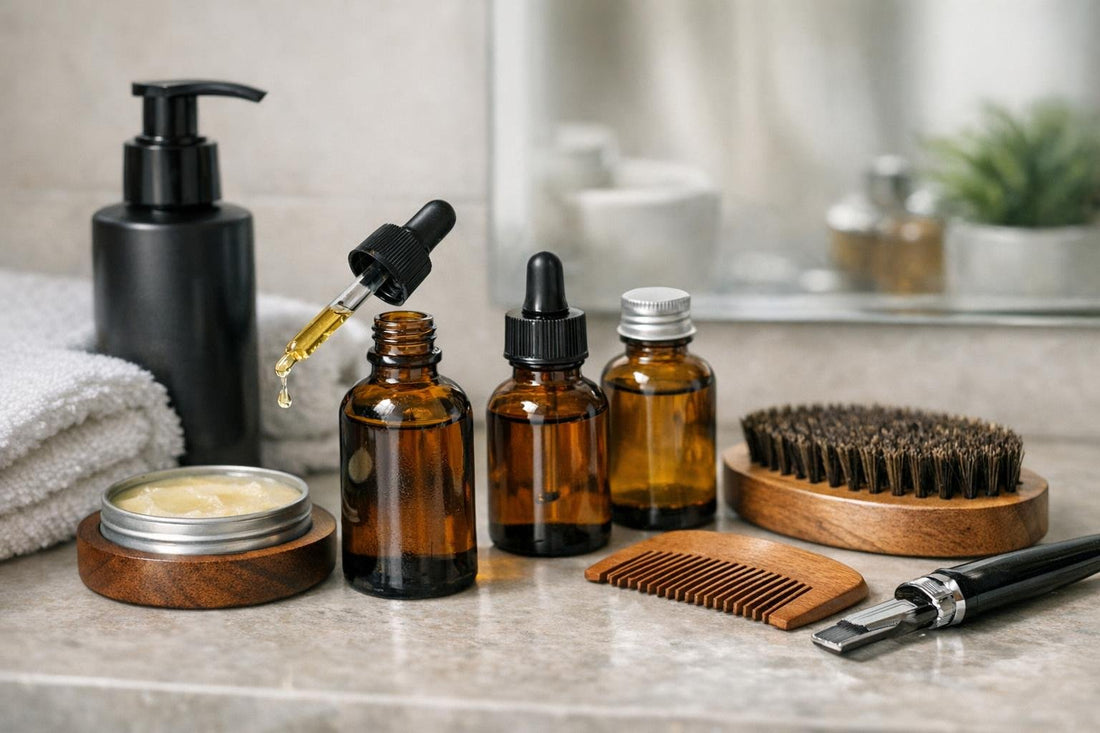 Applying beard oil and conditioner for a softer beard