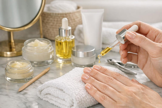 Applying cuticle oil to nails at home routine