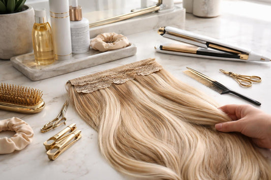 Applying professional hair extensions for a seamless natural blend