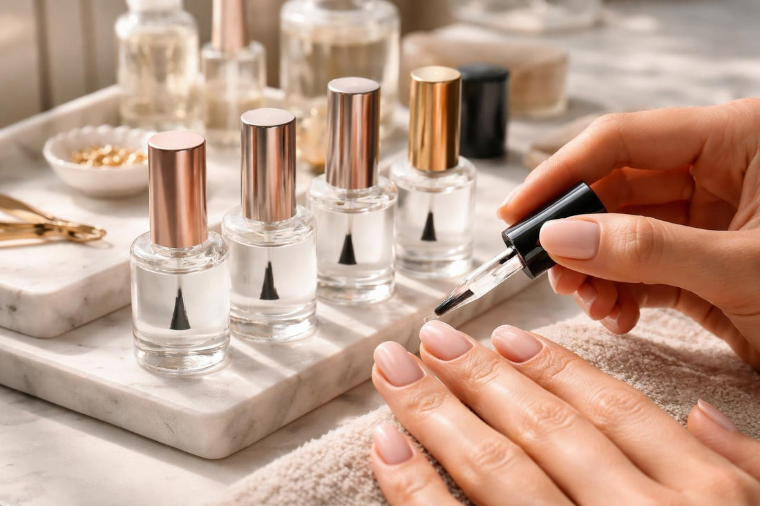 Applying top coat for a smooth chip resistant manicure