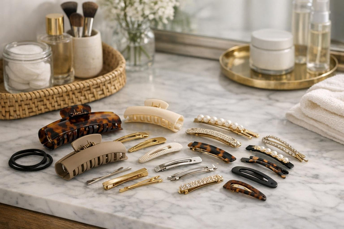 Assorted hair clips and barrettes for quick everyday hairstyles