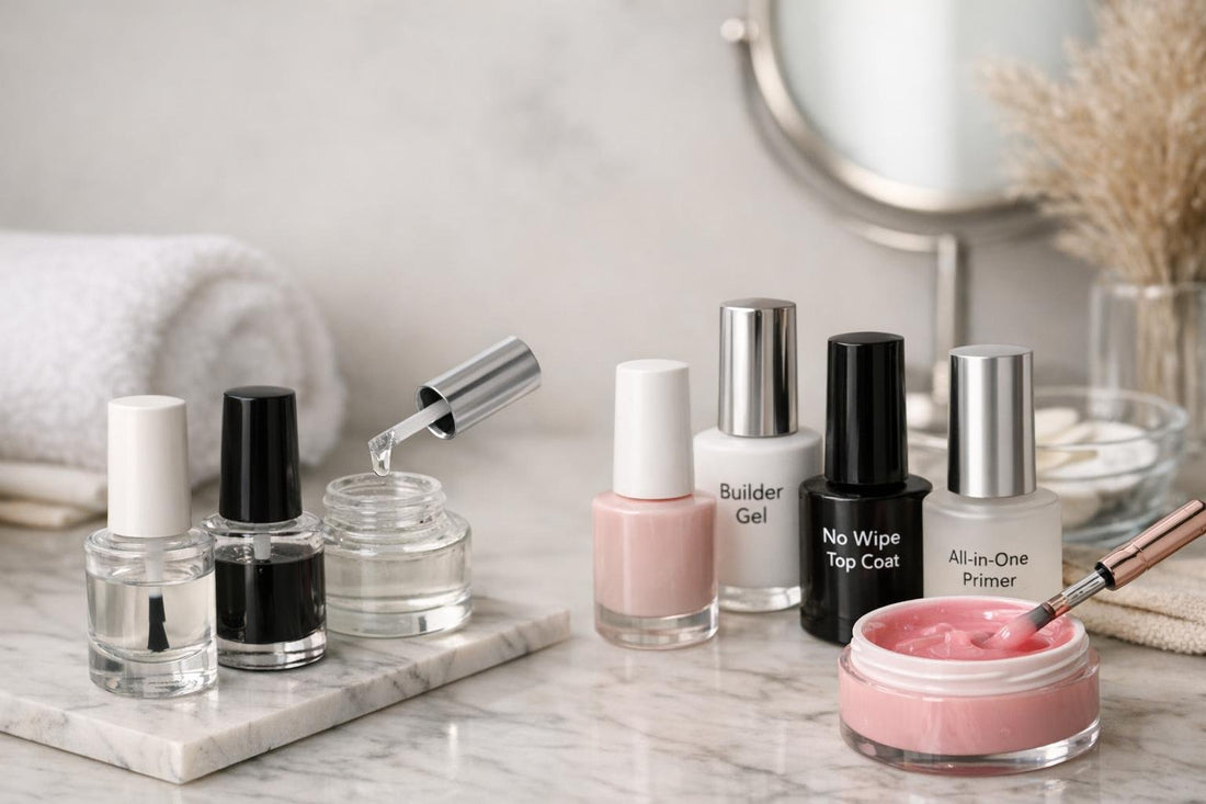 Assorted base and top coat nail products in Ontario