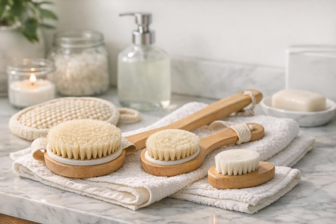 Gentle bath and body brush set for sensitive skin