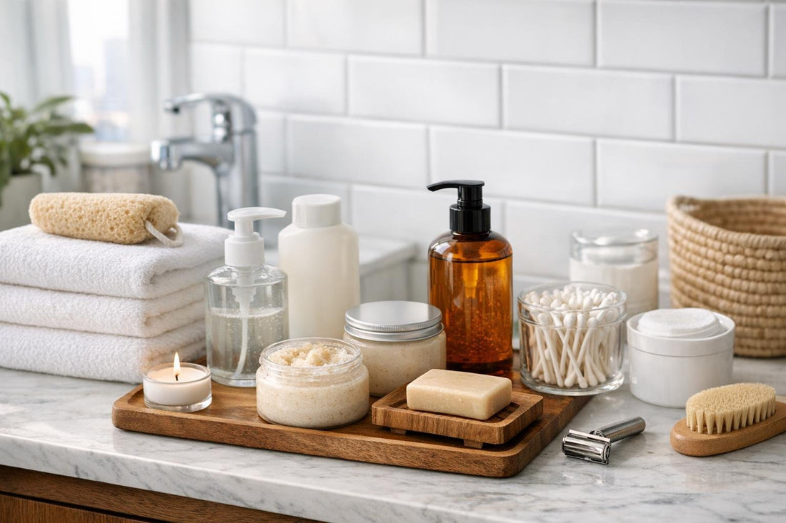 Toronto bathroom with affordable bath essentials set