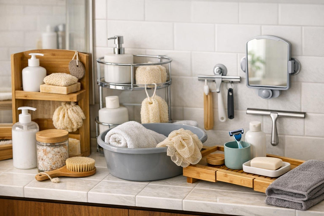 affordable bathing accessories for small bathroom