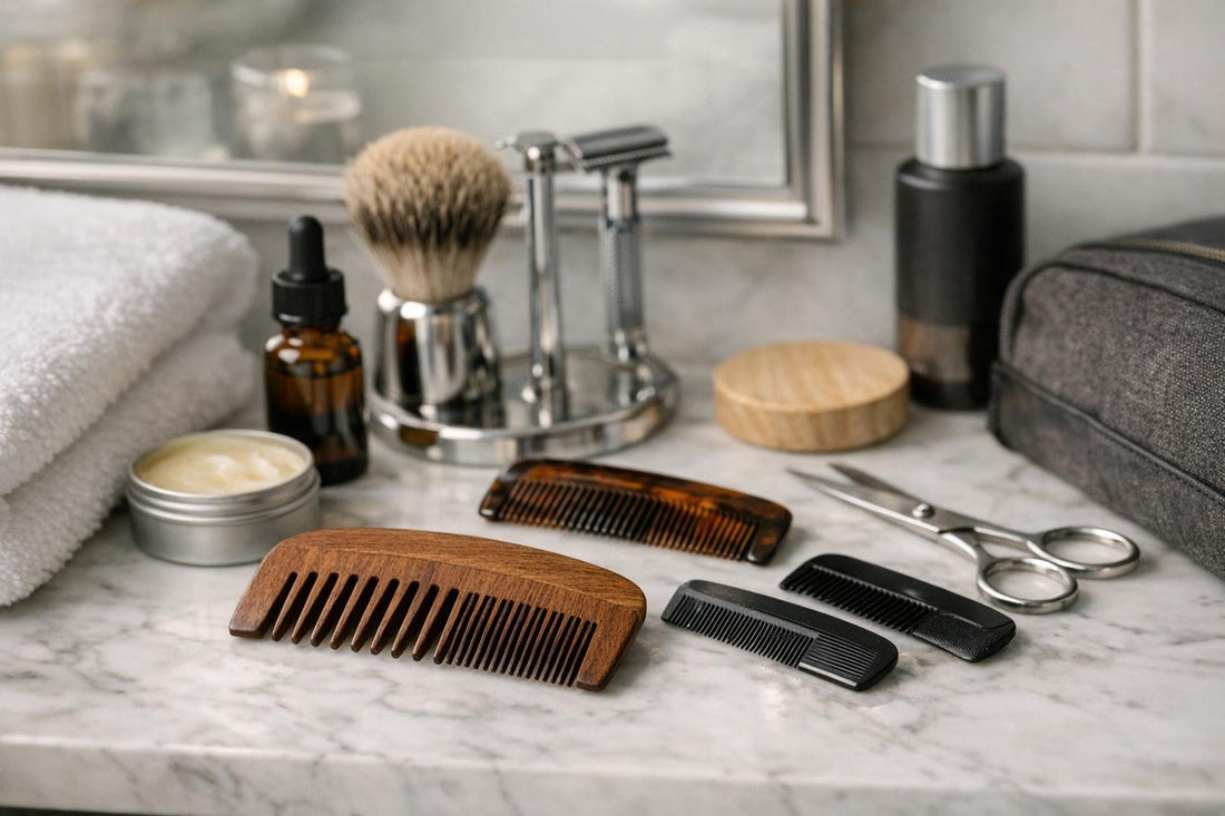 Beginner combing technique for tidy beard and mustache