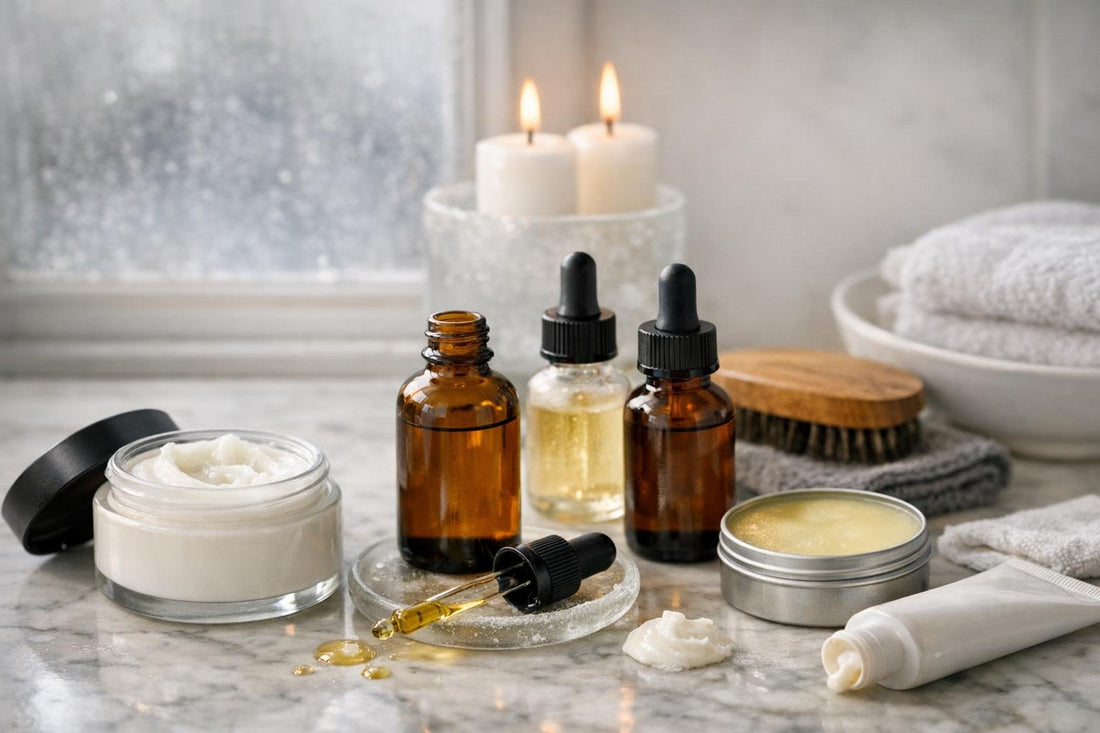 Beard oil and conditioner winter routine products
