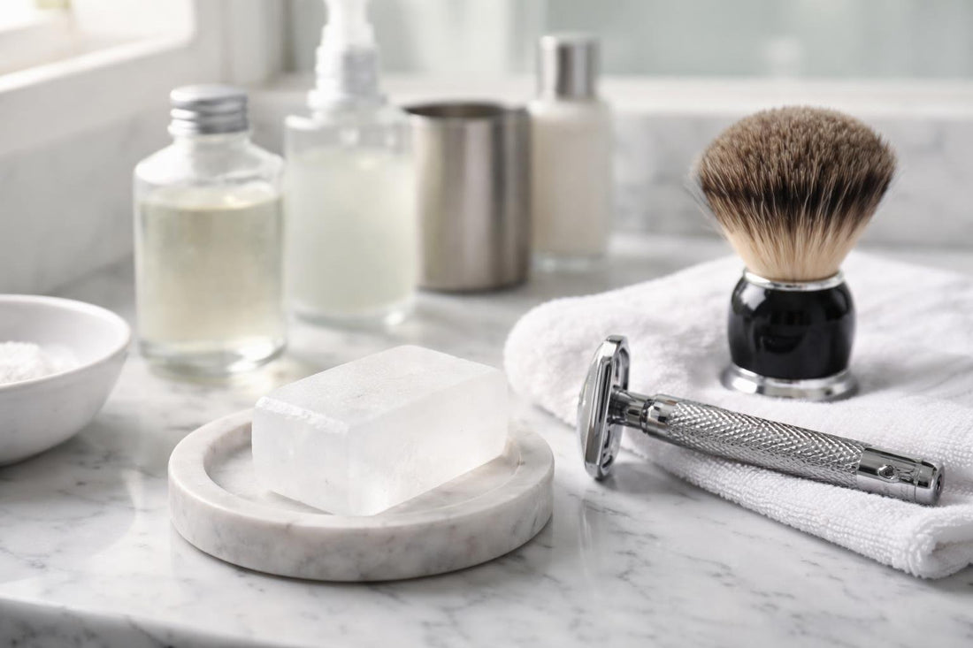 Beginner using alum block after wet shaving