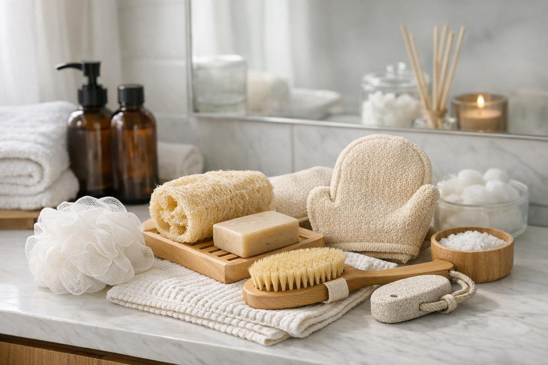 Beginner bathing accessories laid out for quality and fit