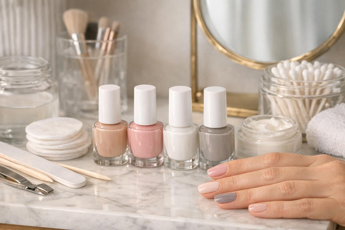 Beginner-friendly Bellavia nail polish colours on neatly manicured nails