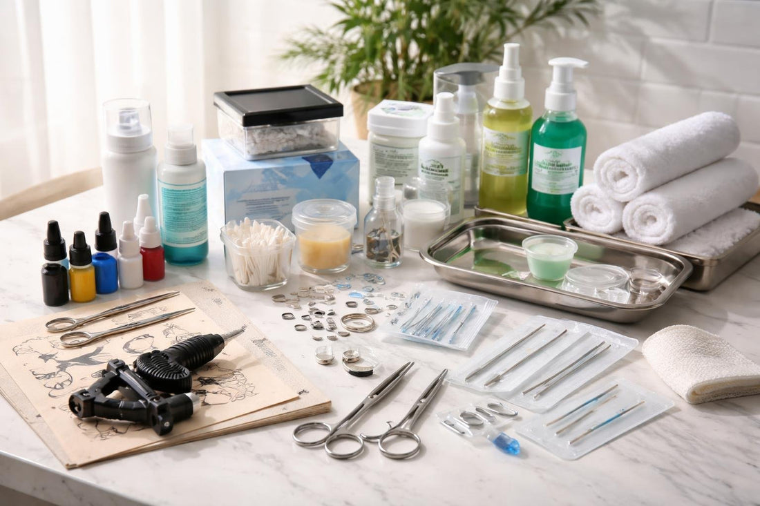 Beginner budget piercing and tattoo supplies starter kit
