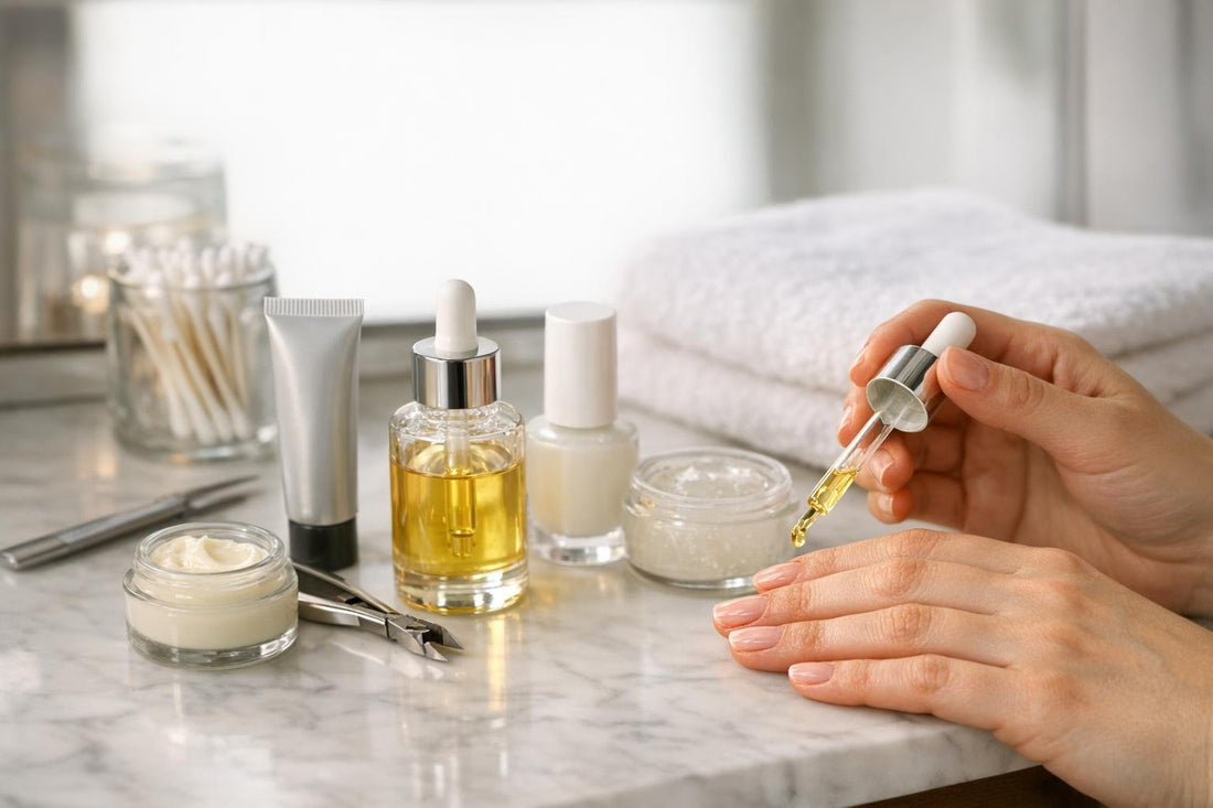 Beginner applying cuticle oil for neat, healthy nails