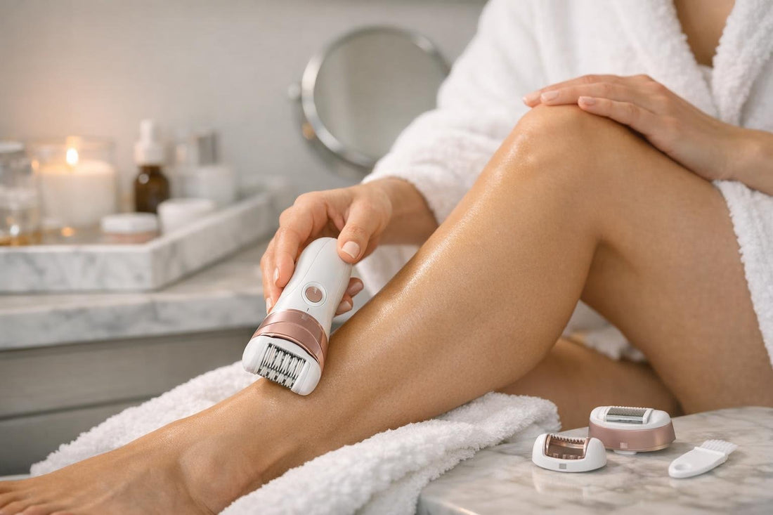 Beginner using an epilator on lower leg safely
