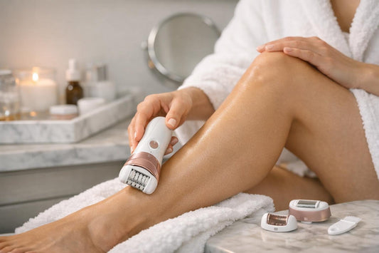 Beginner using an epilator on lower leg safely