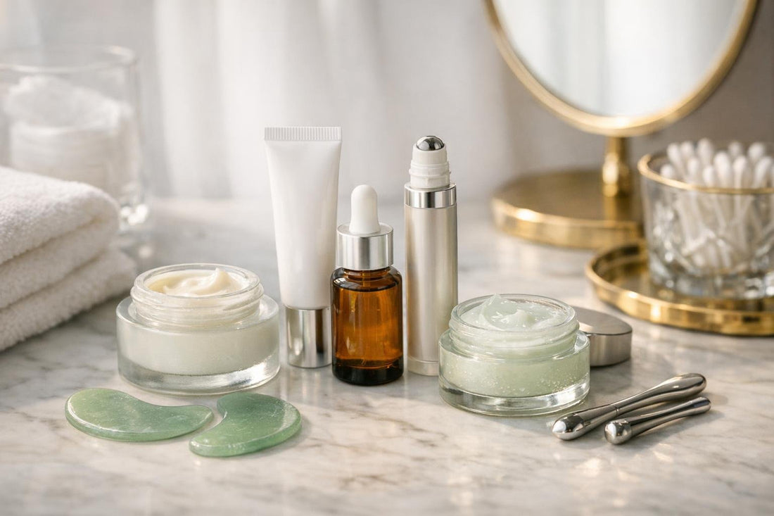 Beginner eye cream routine for dark circles and puffiness