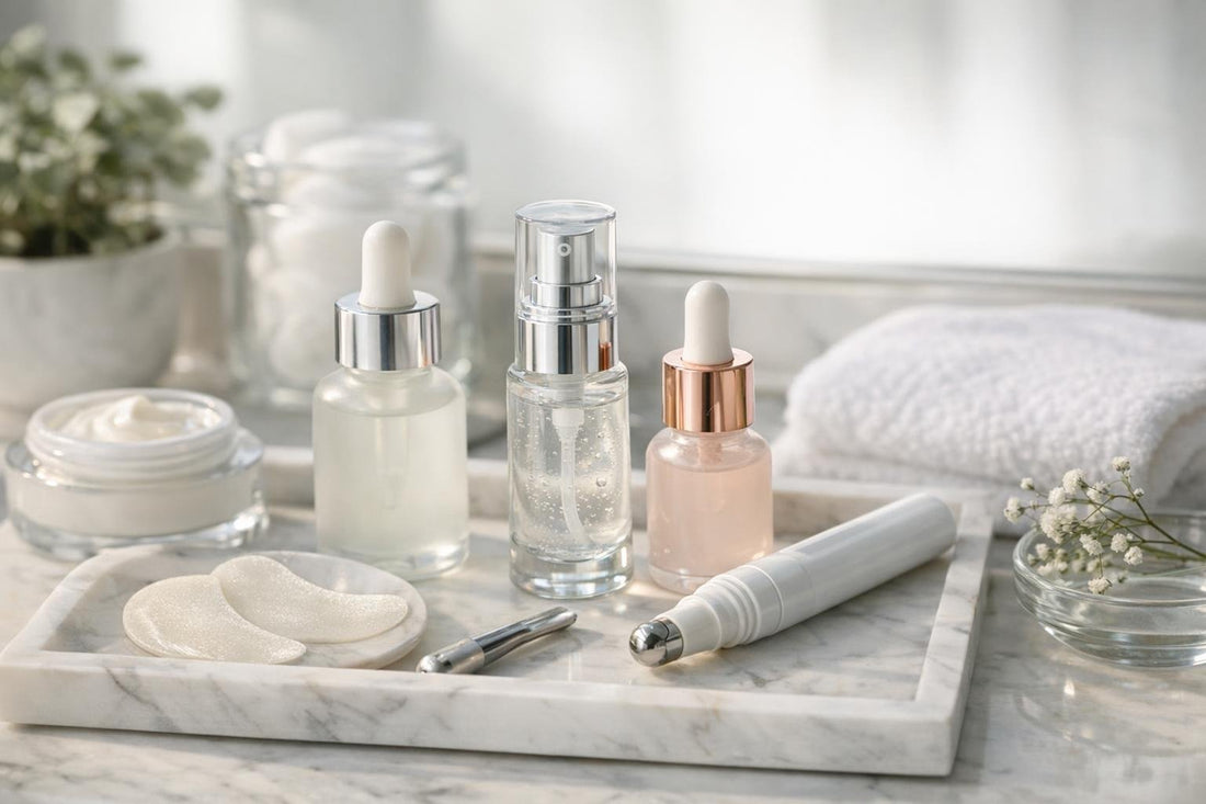 Beginner applying eye serum for brighter looking under eyes