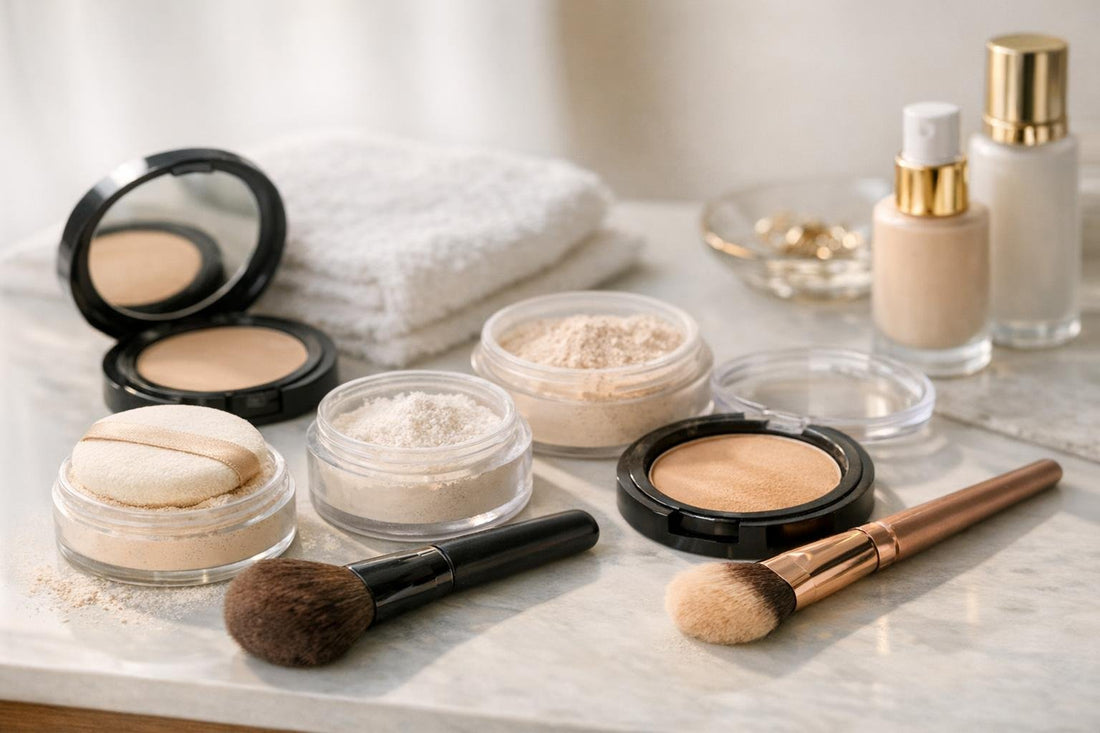 Beginner applying face powder for a natural finish