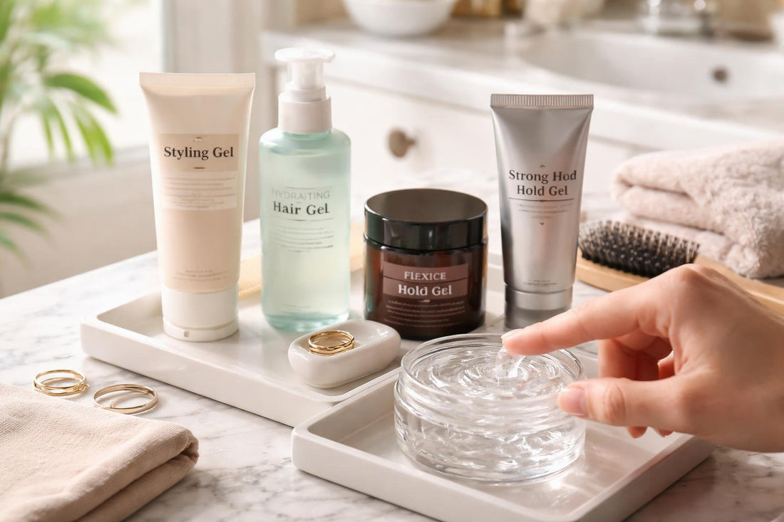 Beginner applying hair gel for easy hold and shine