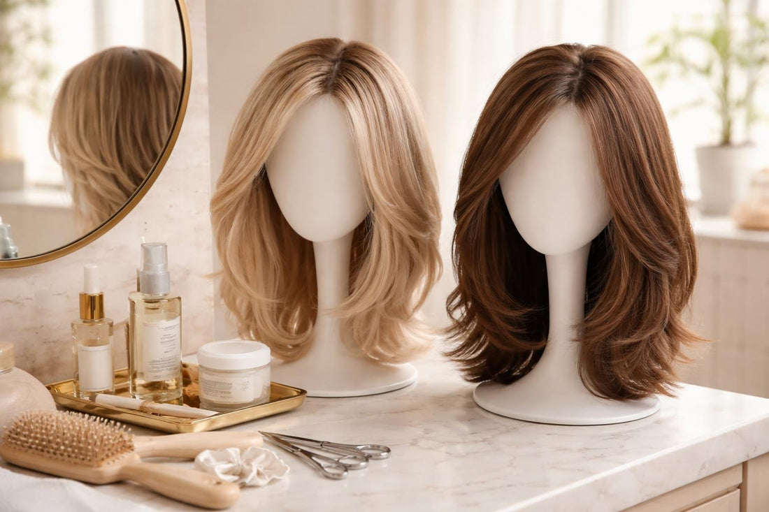 Beginner hair replacement wigs with natural hairline and soft layers