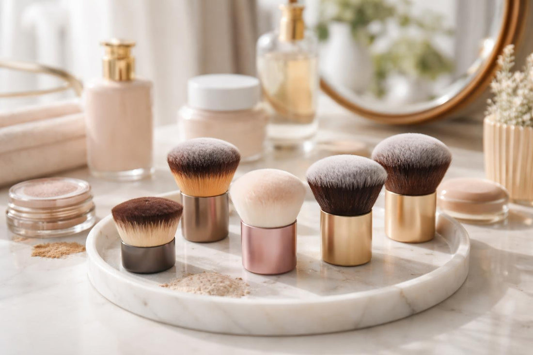 Beginner kabuki makeup brushes for smooth base blending