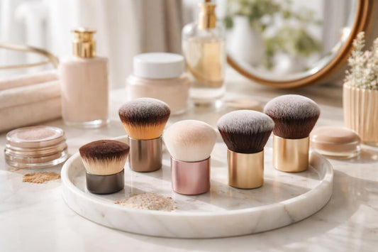 Beginner kabuki makeup brushes for smooth base blending
