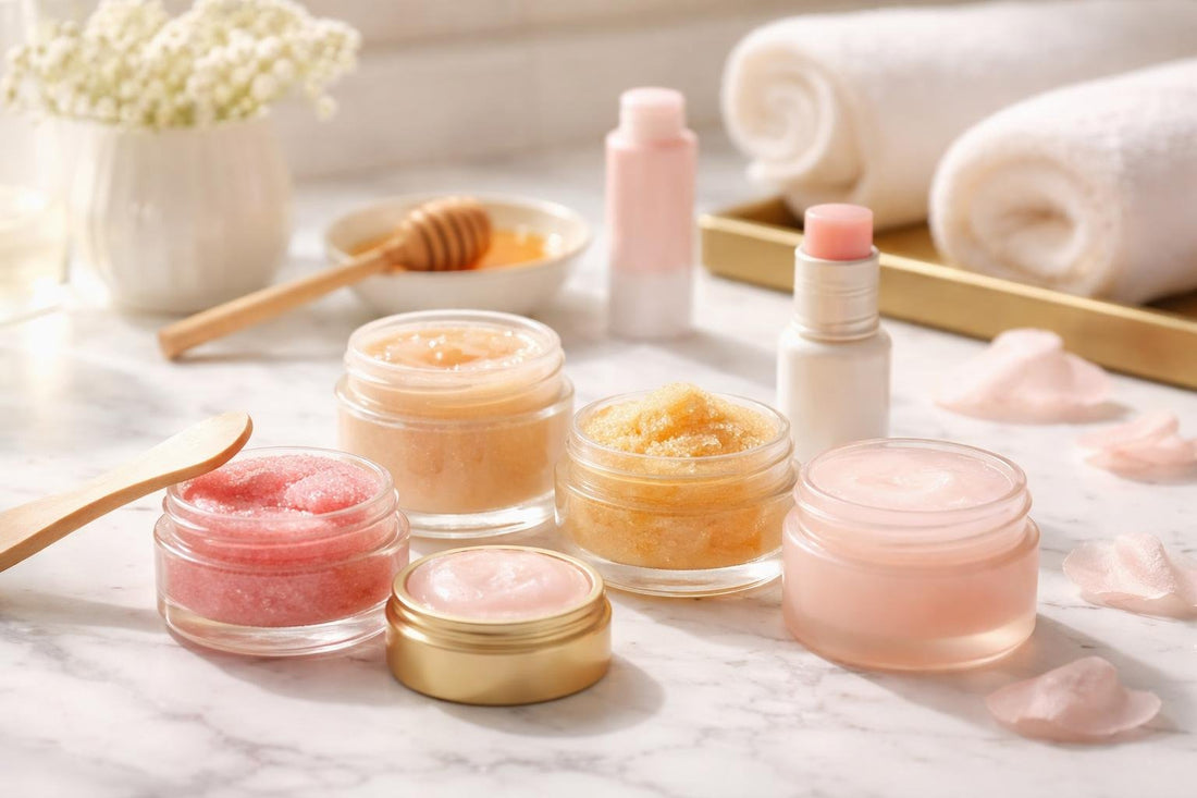 Beginner applying gentle lip scrub for smoother lips