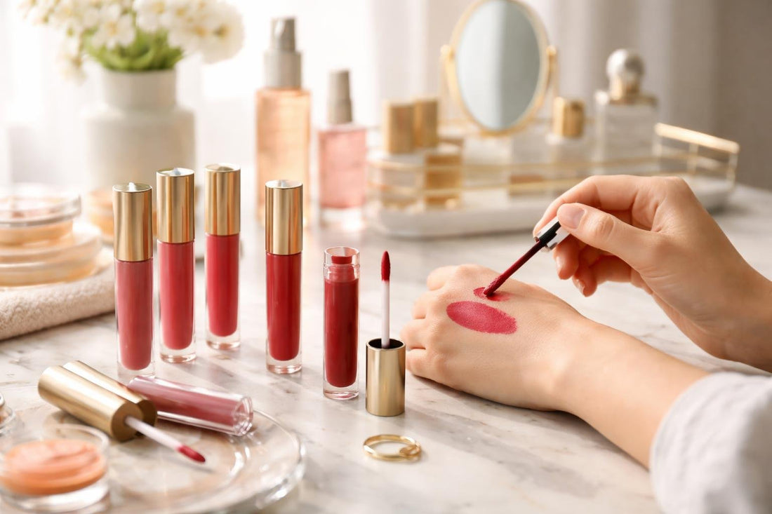 Beginner applying long wear lip stain for all day colour